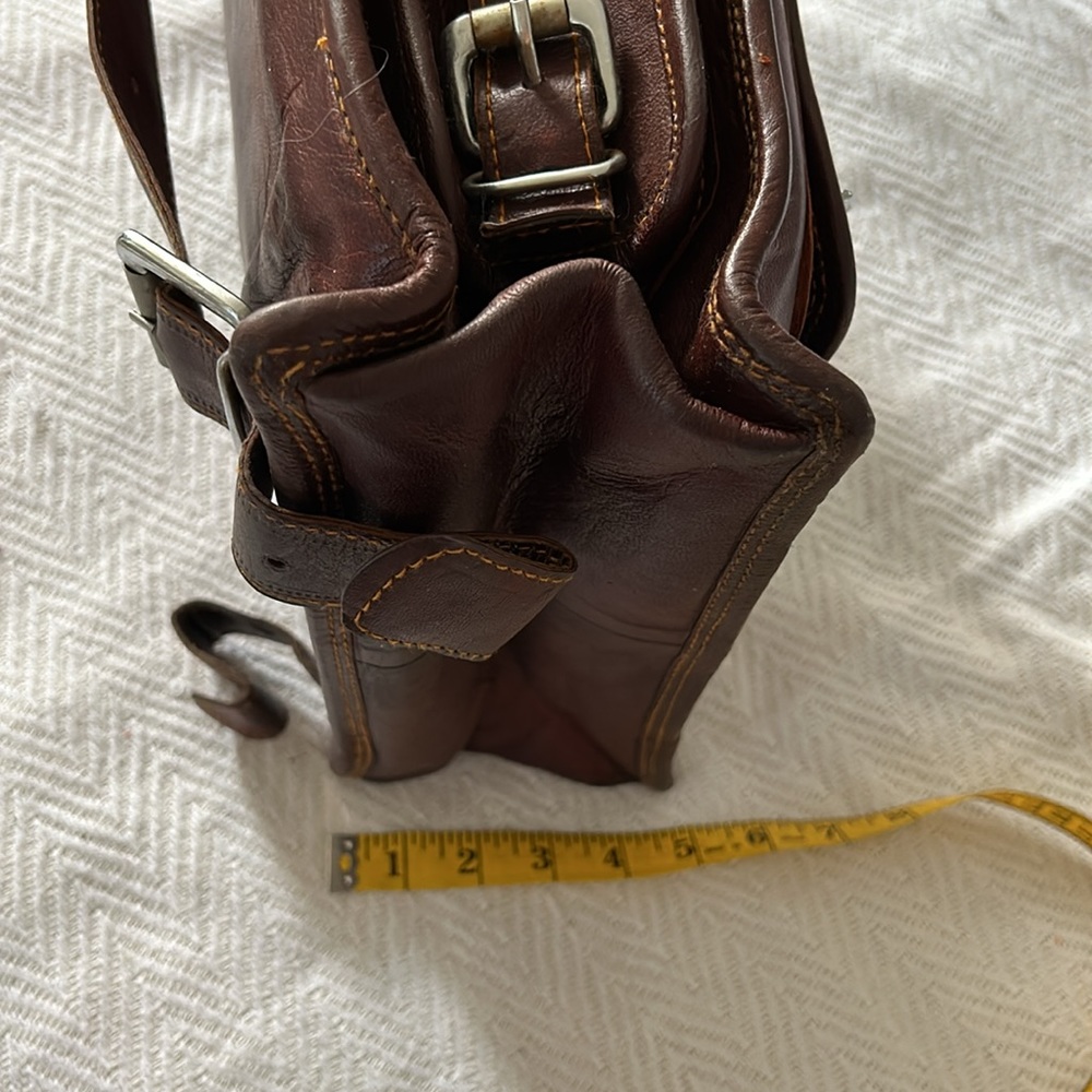 Unisex Brown Handmade Leather Backpack Satchel Convertable School Bag Purse - Picture 4 of 8